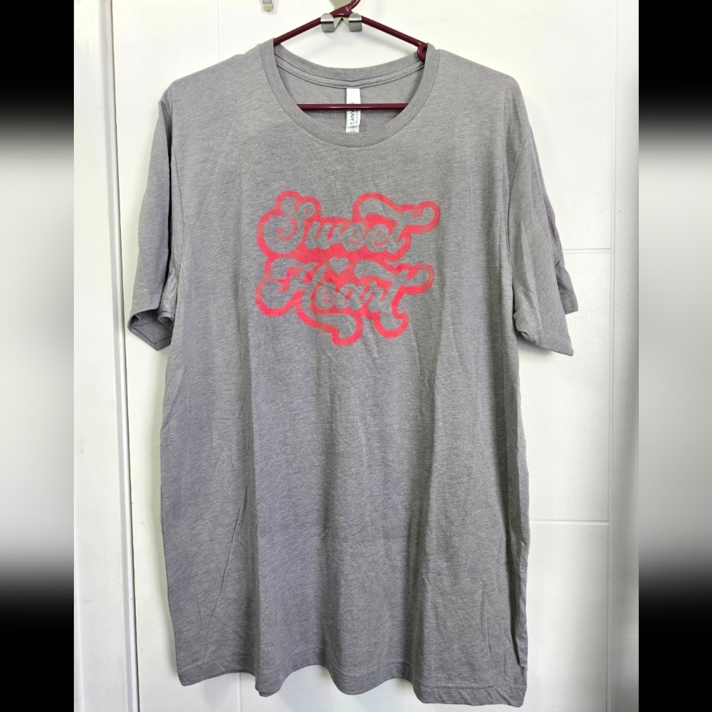 Bella Canvas Gray Sweet Heart T-Shirt Sz XL